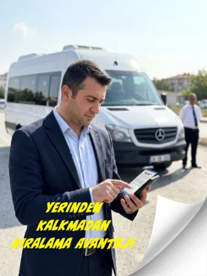 bilecikte telefondan minibüs kiralama işlemi yapan yetkili ve sprinter